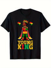 Men's Juneteenth "Young King 1865" T-Shirt – African Heritage Cotton Tee - Free Delivery Worldwide only at Flexi Africa